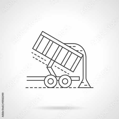 Crop unloading flat thin line vector icon