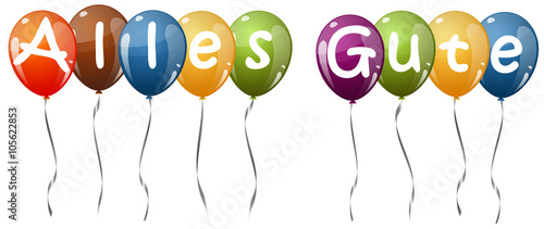 colored balloons - Alles Gute