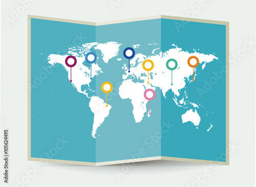 Abstract vector illustration of a dotted worldmap