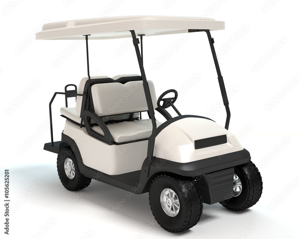 3d illustration of a golf cart