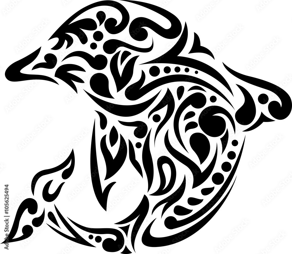 Obraz premium illustration of dolphin tattoo art