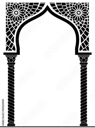 Canvas Print Architectural arch in Arabic or other Eastern style, entrance, doorway