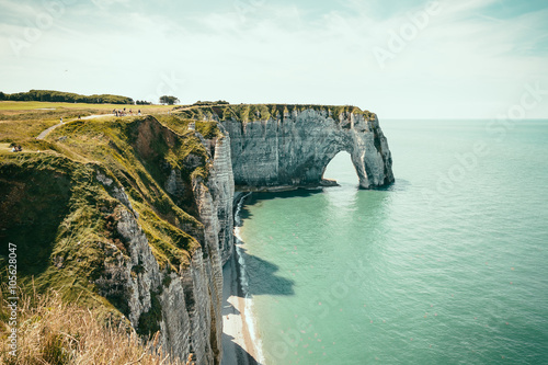 Scenic view of the Cliffs of Etretat