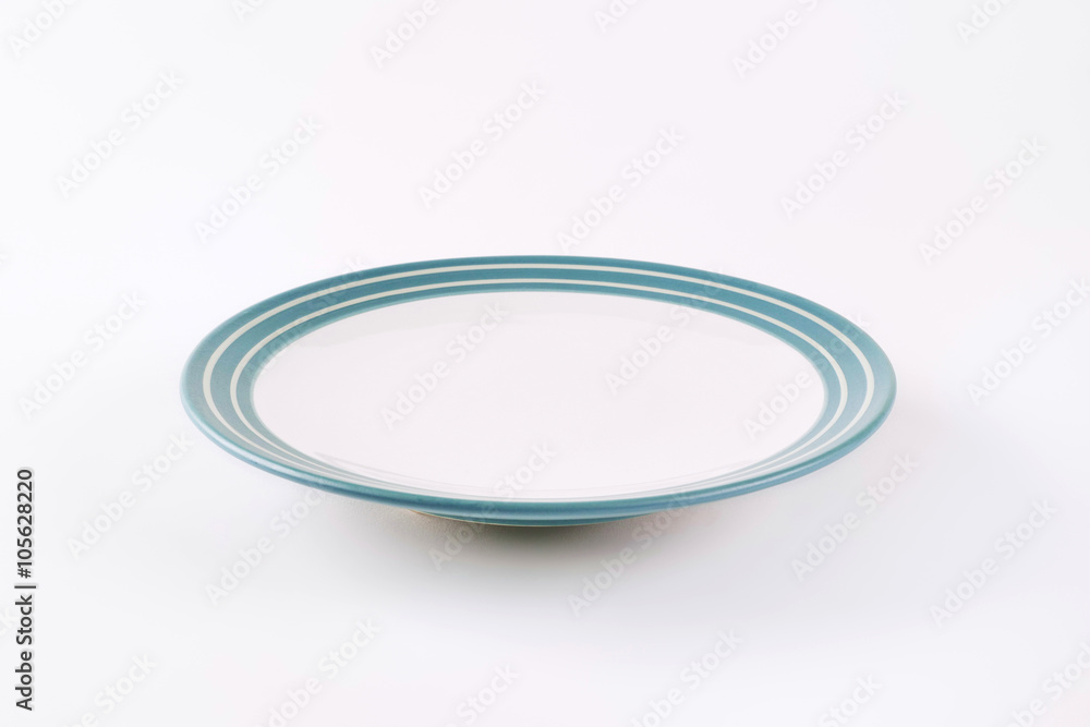 white and blue empty plate white and blue empty plate