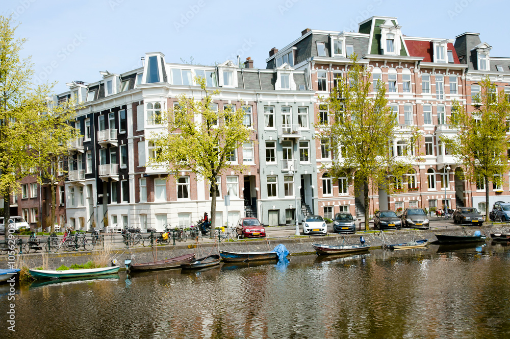 Fototapeta premium Canal in Amsterdam - Netherlands
