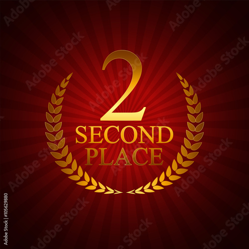 Second Place Laurel Design Label Vector Illustration