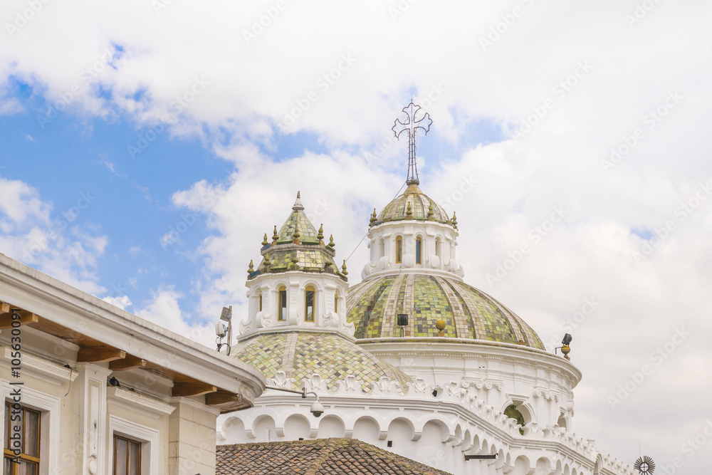 Metropolitan Cathedral Domes Quito in Ecuador