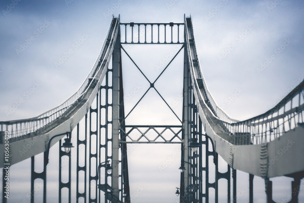 Abstract image of a pedestrian bridge across the Dnieper Abstract image of a pedestrian bridge across the Dnieper
