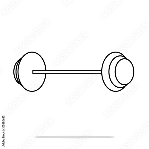 White barbell icon, web illustration, sport