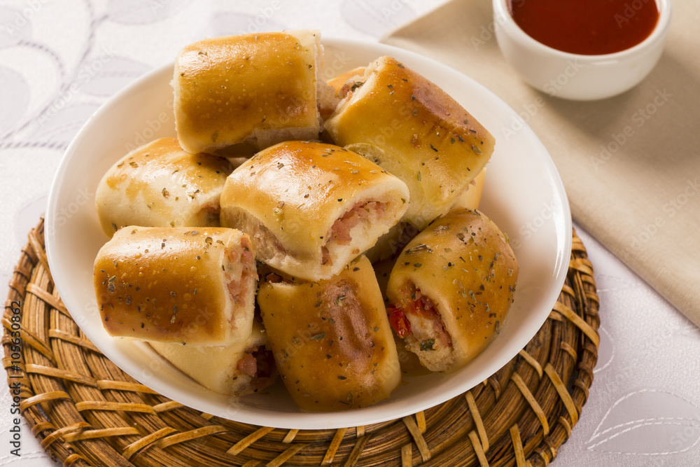 Brazilian snack. cheese and ham snacks portion. Brazilian snack. cheese and ham snacks portion.