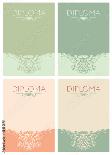 Diploma design template in baroque style