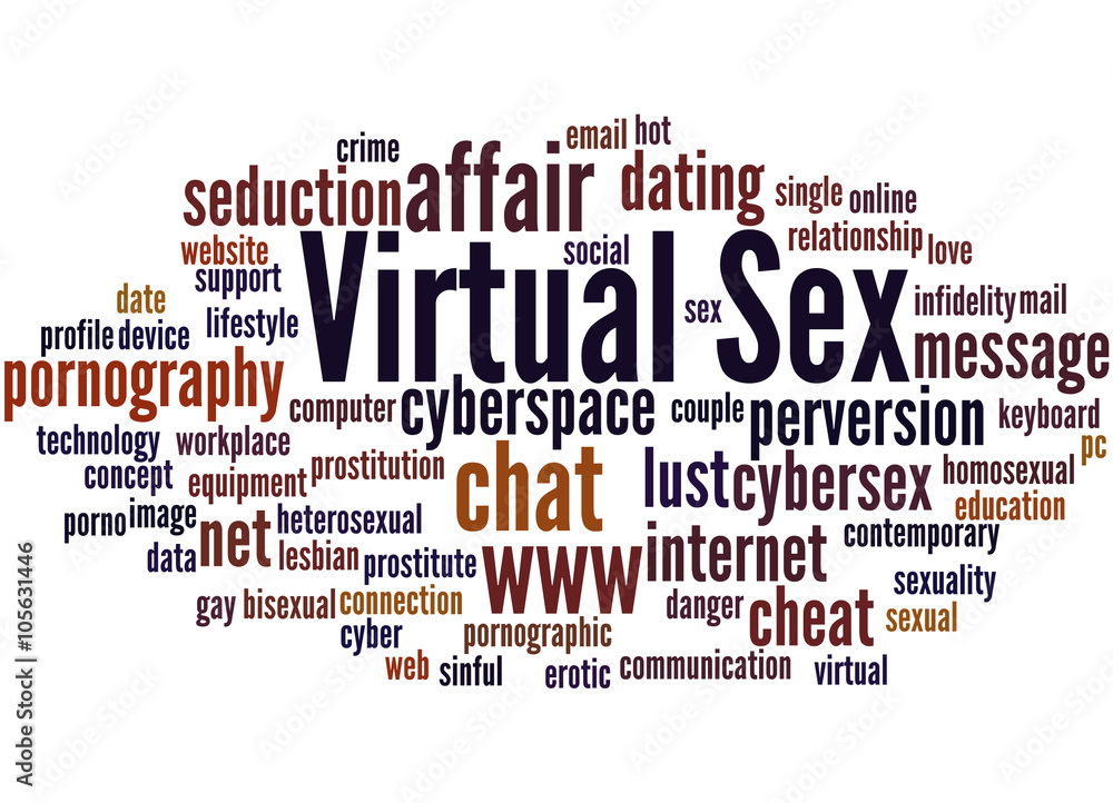 Obraz premium Virtual Sex, word cloud concept 8