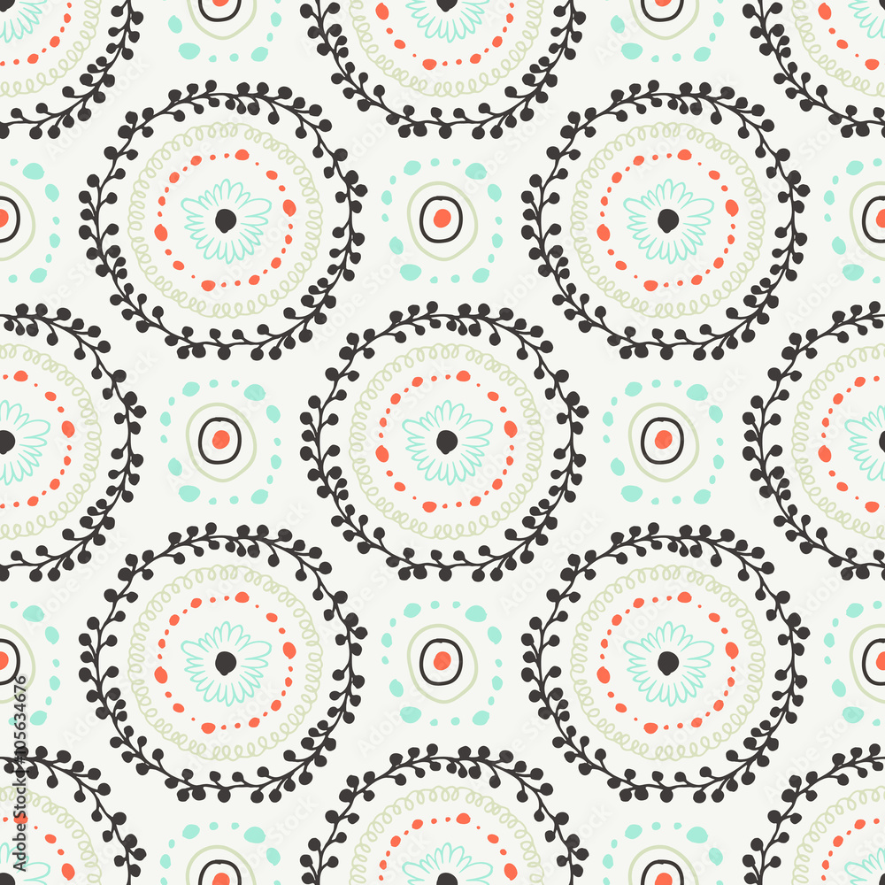 Fototapeta premium Decorative boho seamless pattern