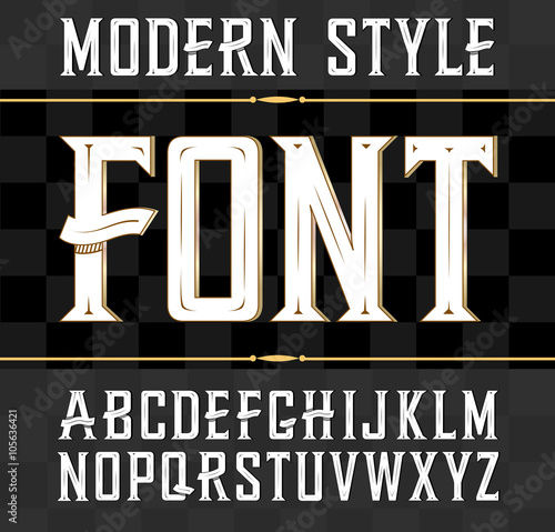 Vector label font, modern style.  Whiskey label style.