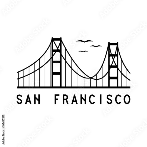 Golden Gate bridge of San Francisco vector illustration