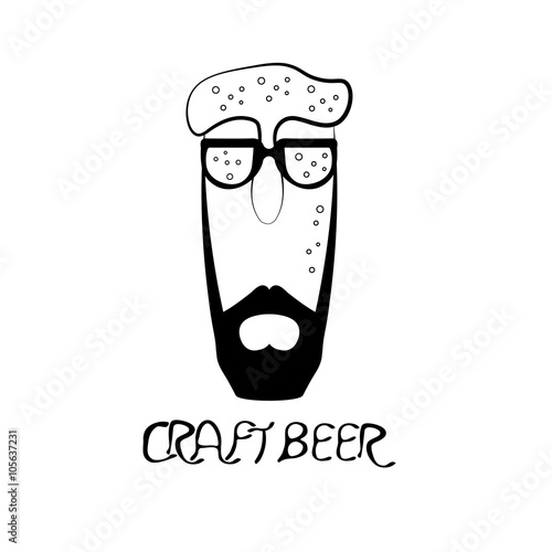 abstract hipster guy in form of beer glass