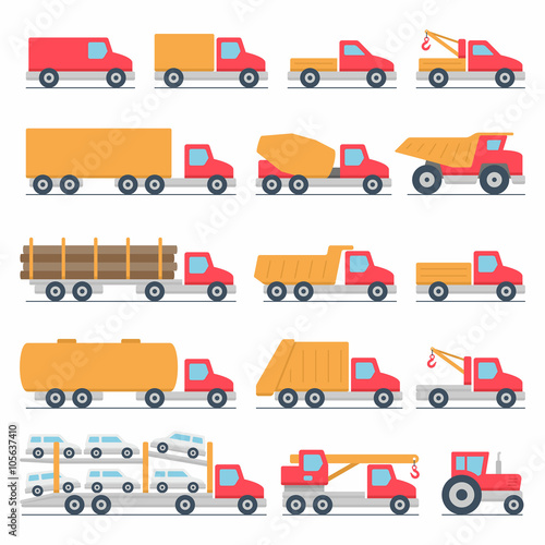 Trucks icons set © volyk