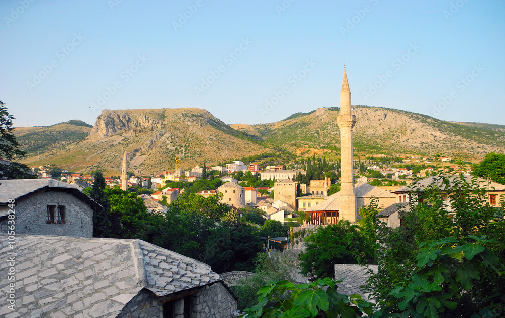 Cityscapes of Mostar, Bosnia and Herzegovina.