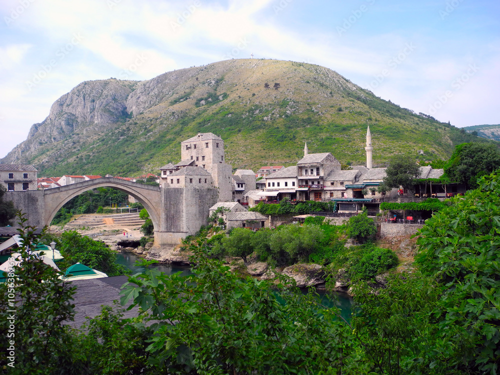 Mostar, capital of Bosnia and Herzegovina.