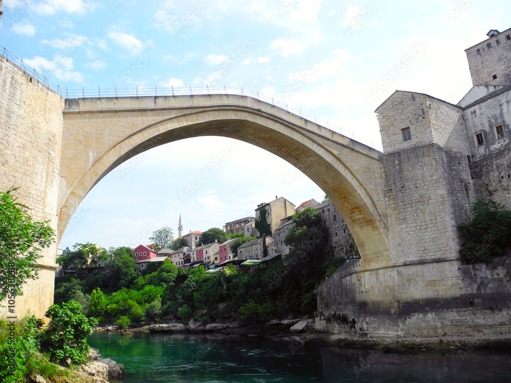Old Bridge in the city of Mostar.