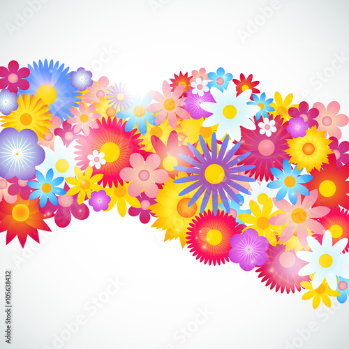 Flower vector background brochure template.