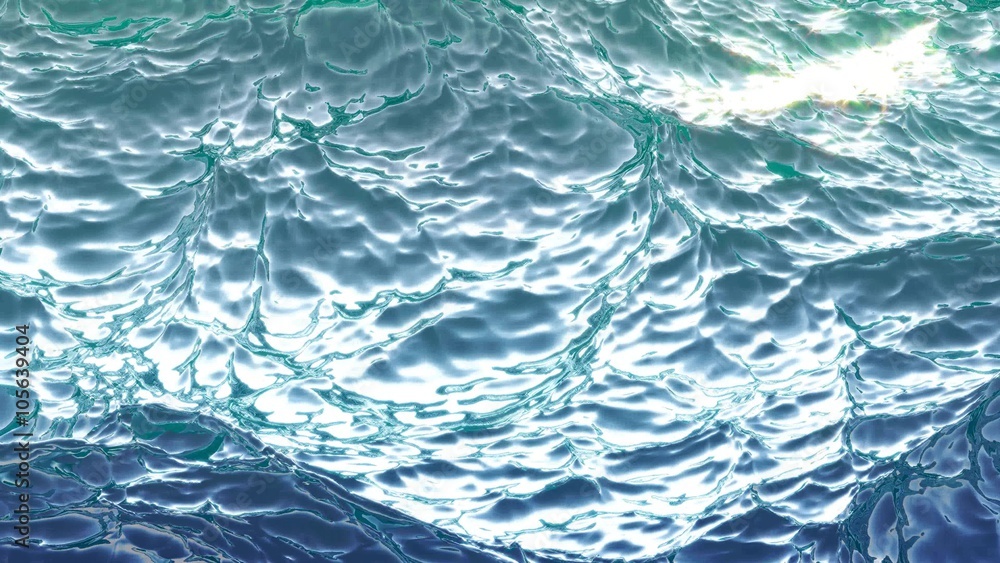 Vidéo 4k des vagues de l'océan. La mer reflète le soleil. Le bleu profond de l'océan est visible.
