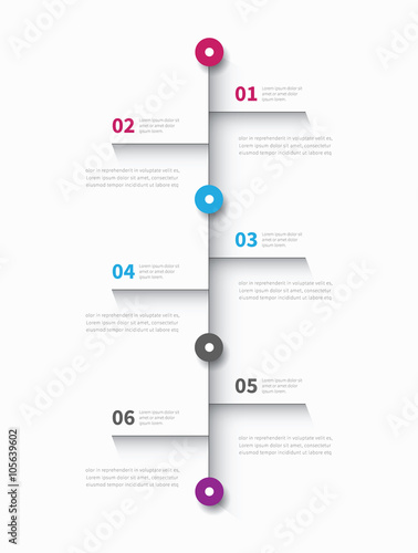 infographic mind map 6 options / modern business map, timeline graphic report element