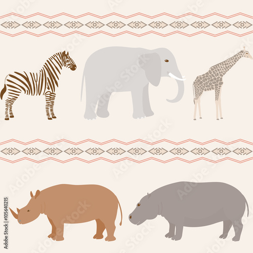Seamless african animals pattern © ekazansk