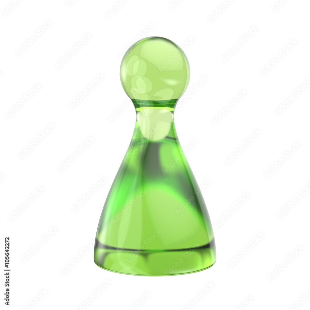 Green game figure. 3D render illustration isolated on white background Green game figure. 3D render illustration isolated on white background