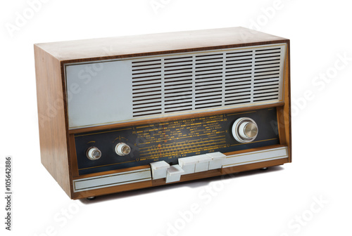 Retro Style Radio Player isolated with a clipping path.