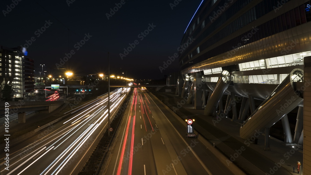 German highway and traffic at dusk German highway and traffic at dusk