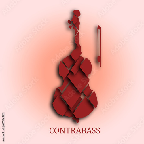 Vector isolated Contrabass illustration for graphic design. Shadows can be turned off for a flat decorated double bass