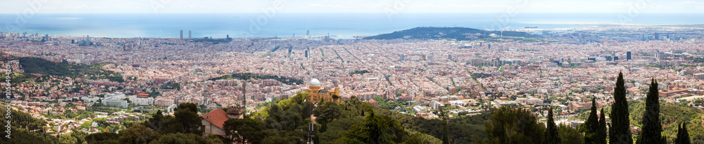  Barcelona city from Tibidabo in  day time.  Spain