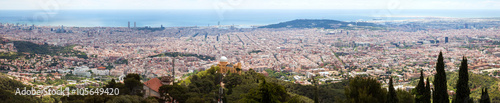  Barcelona city from Tibidabo in day time. Spain