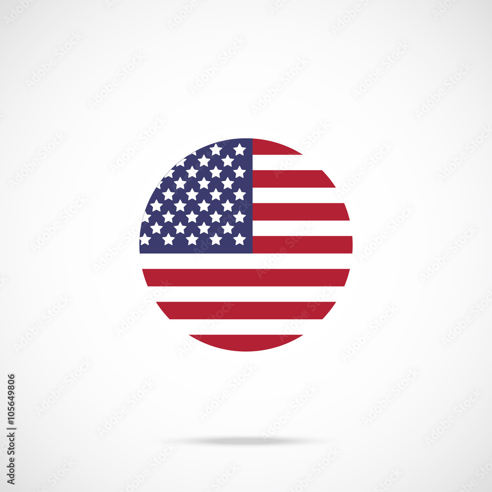 American flag round icon. US flag icon with accurate official color scheme  Stock Vector | Adobe Stock