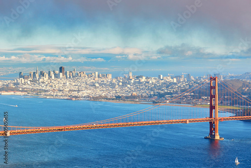 Famous Golden Gate bridge in San Francisco, USA