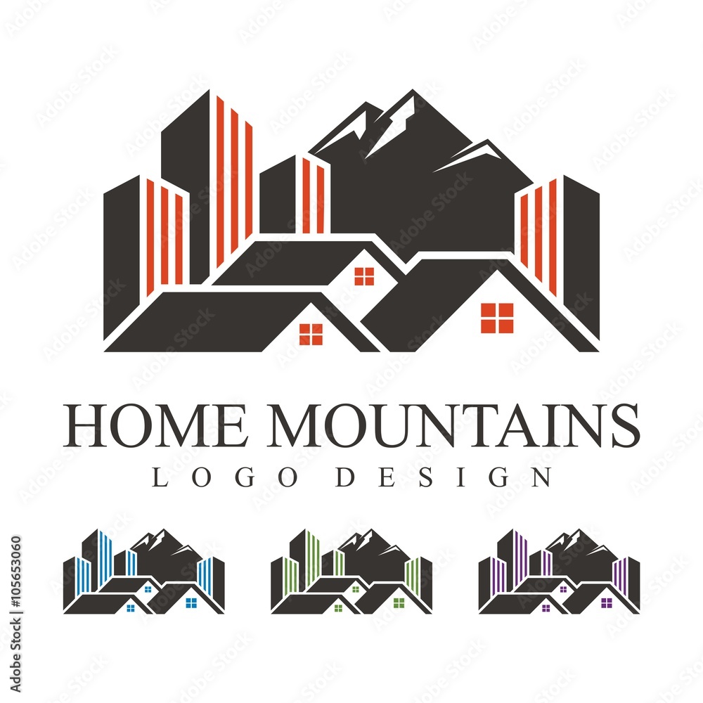 Real Estate Logo, Home, Tower, Mountain, Simple Design Logo Real Estate Logo, Home, Tower, Mountain, Simple Design Logo