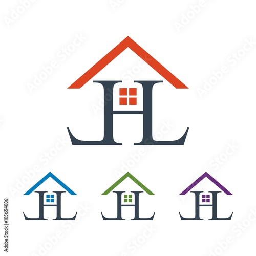 Design Logo of Houses, Letter H Home, Letter L Home, Letter LHL Home