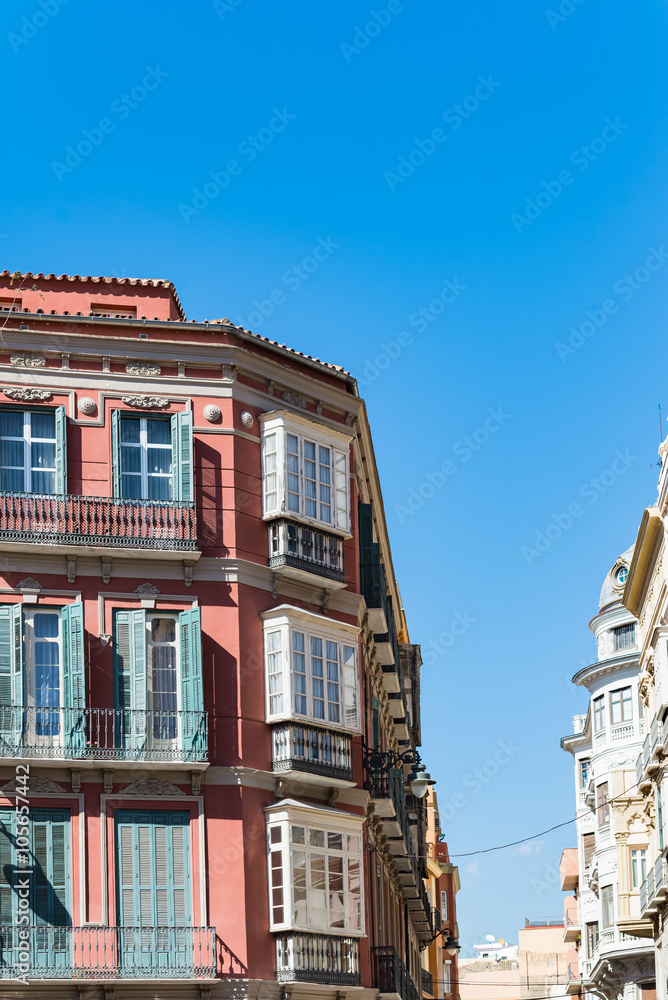 Fototapeta premium Apartments with small balconies typical architecture