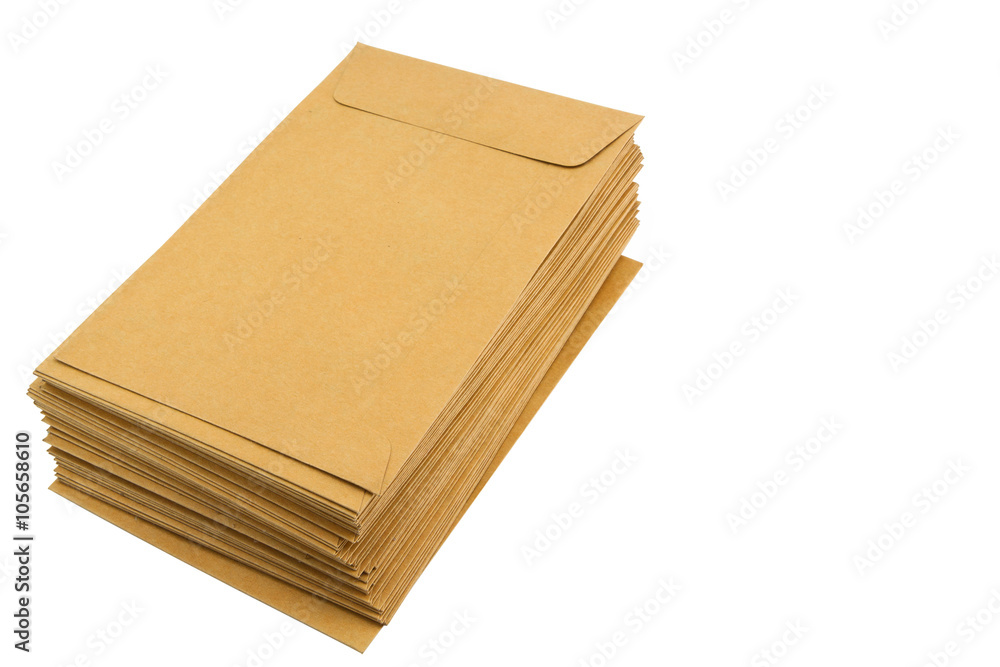 brown document case stacked isolate on white background. brown document case stacked isolate on white background.
