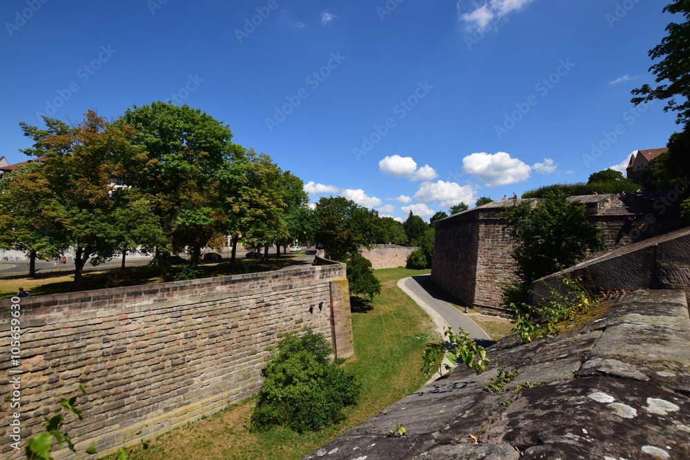 View in the city of Nuremberg, Bavaria, Germany