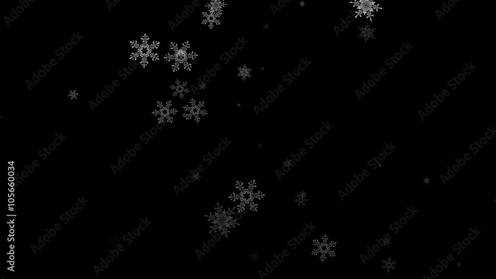 Looped snowflakes in alpha transperency Looped snowflakes in alpha transperency