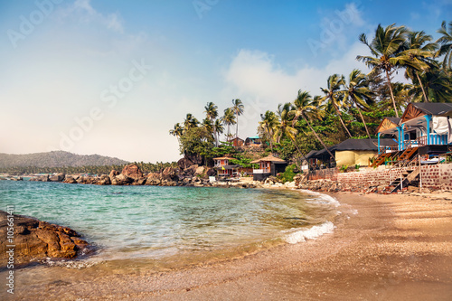 Beautiful cottages at Goa beach