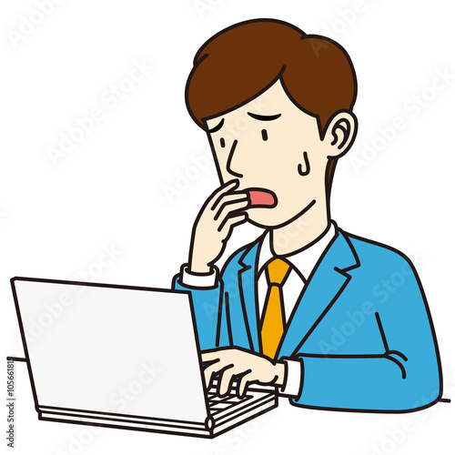 スーツの男性_PC_焦る