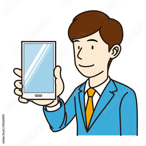 スーツの男性_スマホ