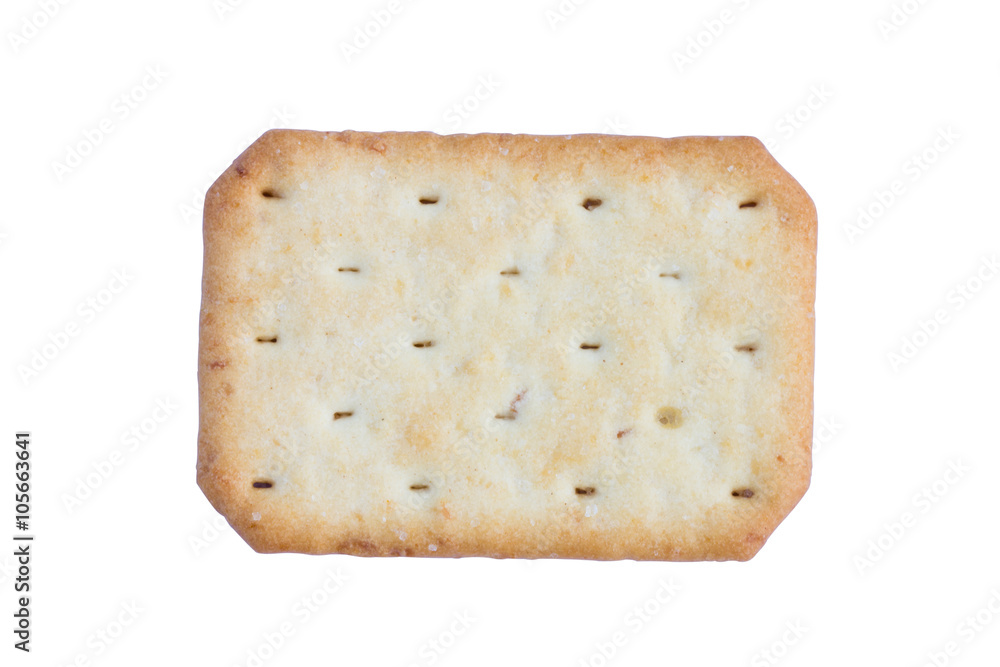 sweet cracker isolated on white background. clipping path, Top view