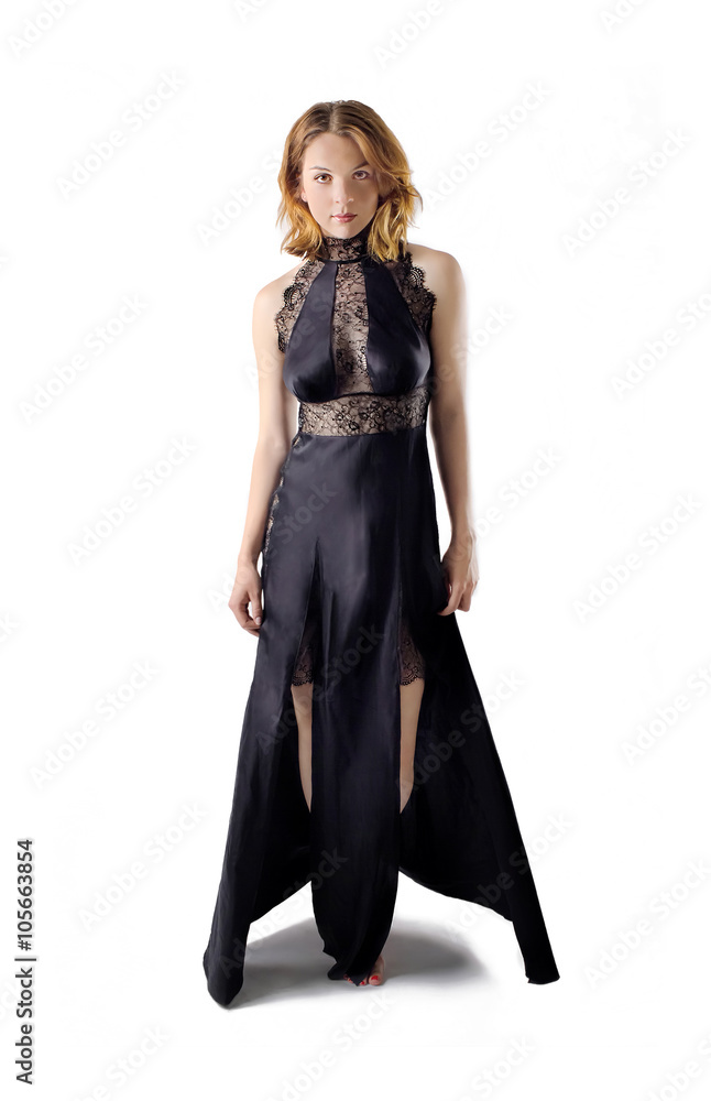 Beautiful Sexy Woman in Lingerie. Silk & Lace Gown Beautiful Sexy Woman in Lingerie. Silk & Lace Gown
