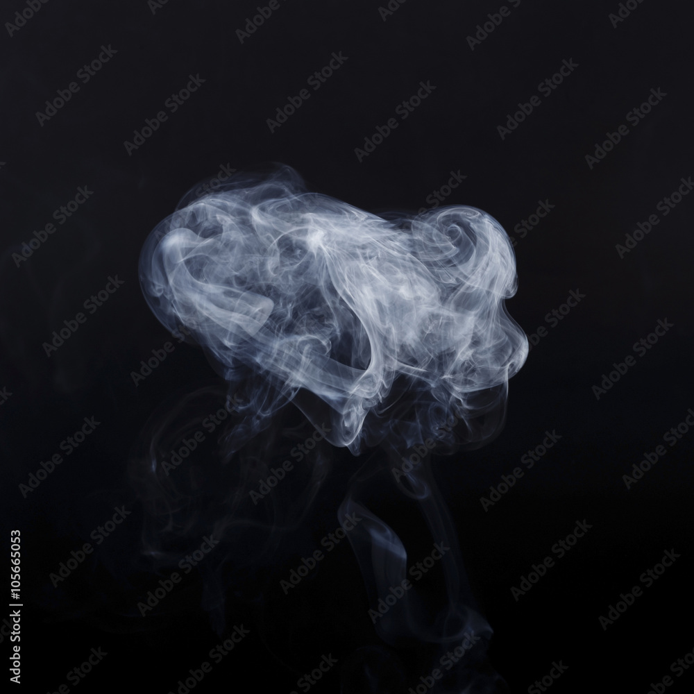White smoke on black background White smoke on black background