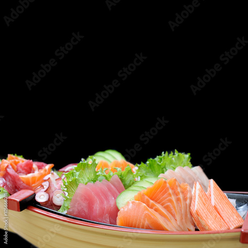 Set of fresh Fish sashimi, salmon and tuna