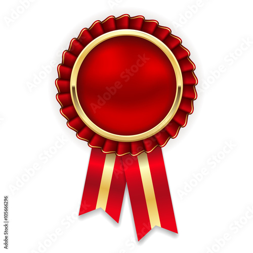 Rot-goldene Vektor Rosette als Vorlage auf weißem Hintergrung